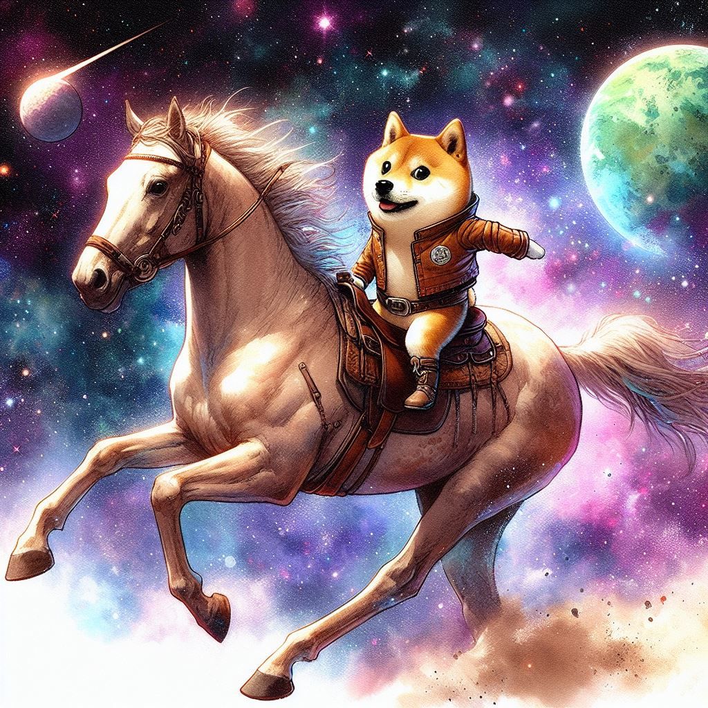 doge with horse