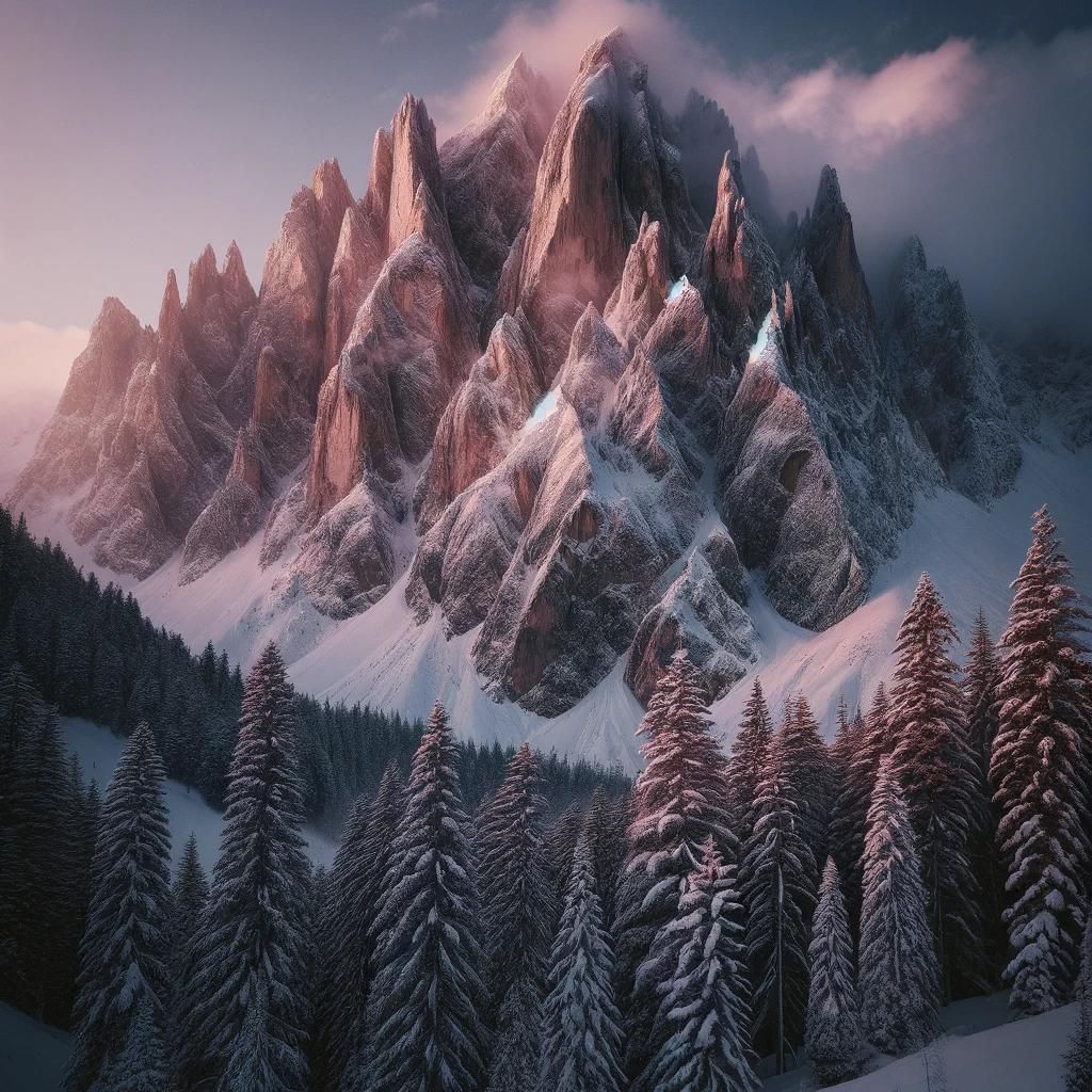 A snowy mountain peak