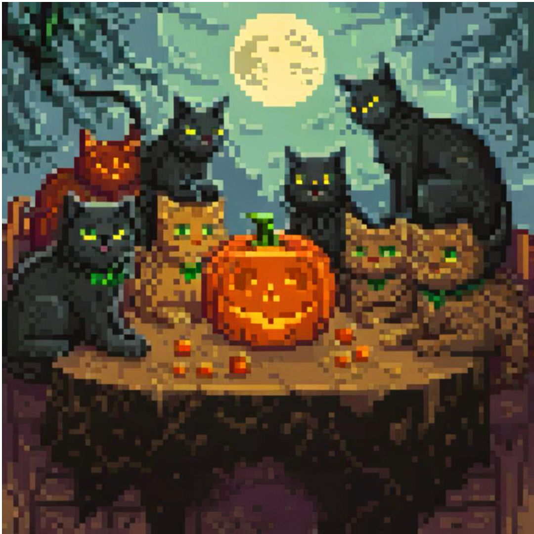 Gathering of Cats　-Pixel art-