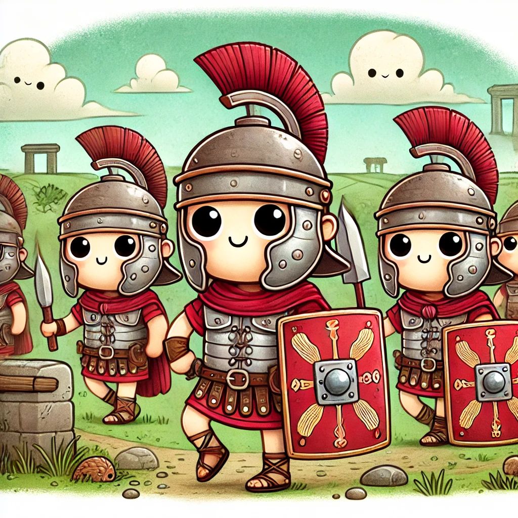 Roman legionnaires in ancient Britain