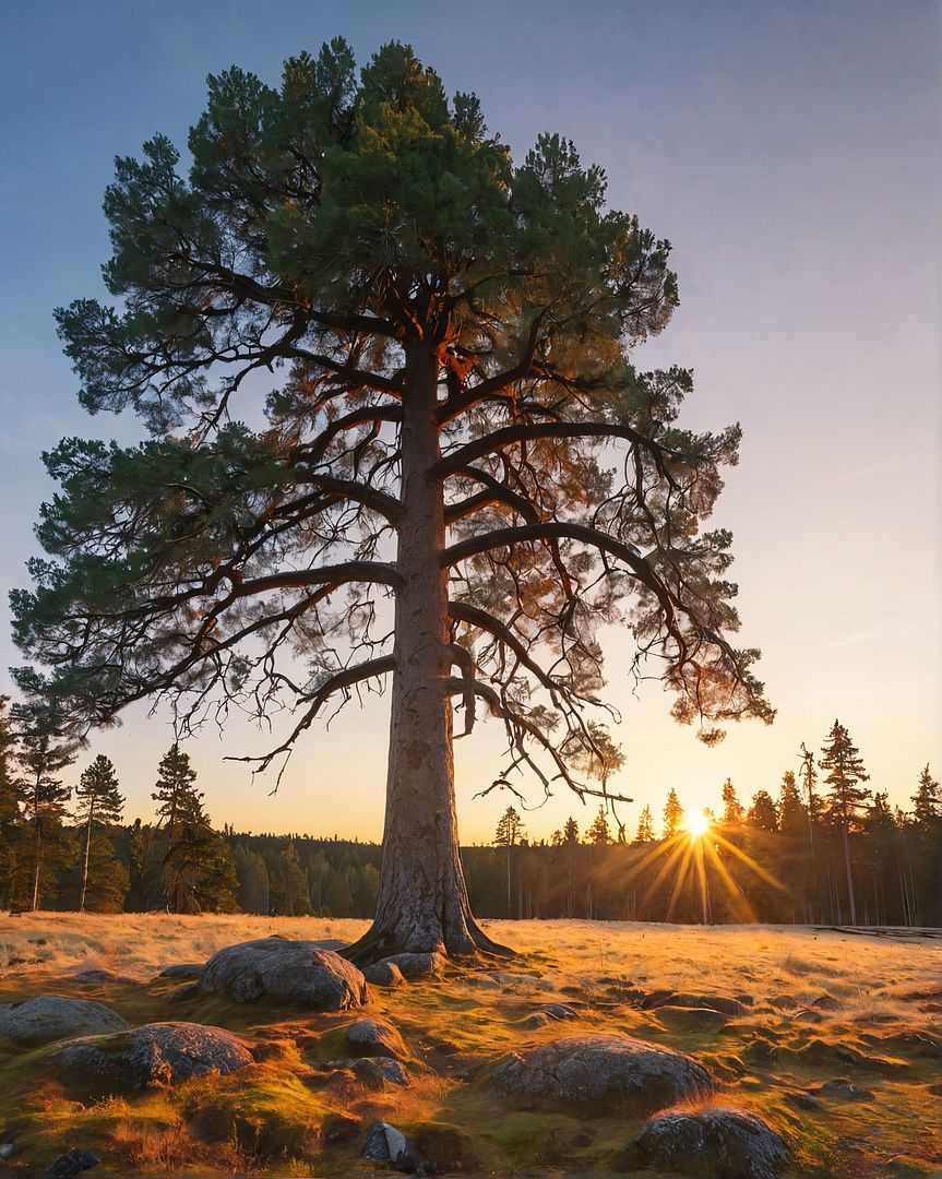 sunrise and tree