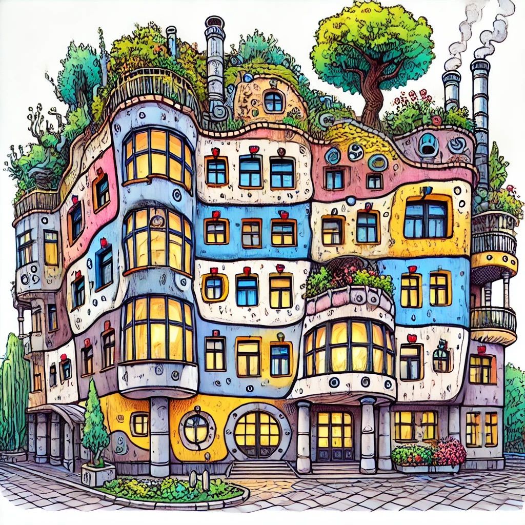 Harmony of Nature and Architecture by Hundertwasser. Wena