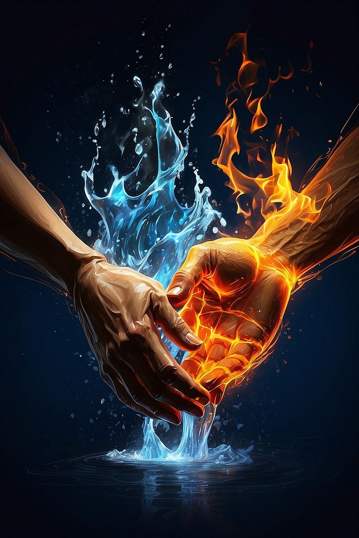 Hands of water and fire