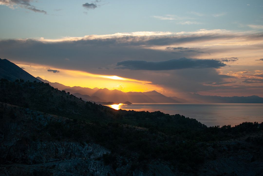 Sunset over Skadar Lake