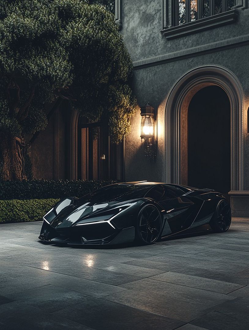 black Lamborghini hypercar