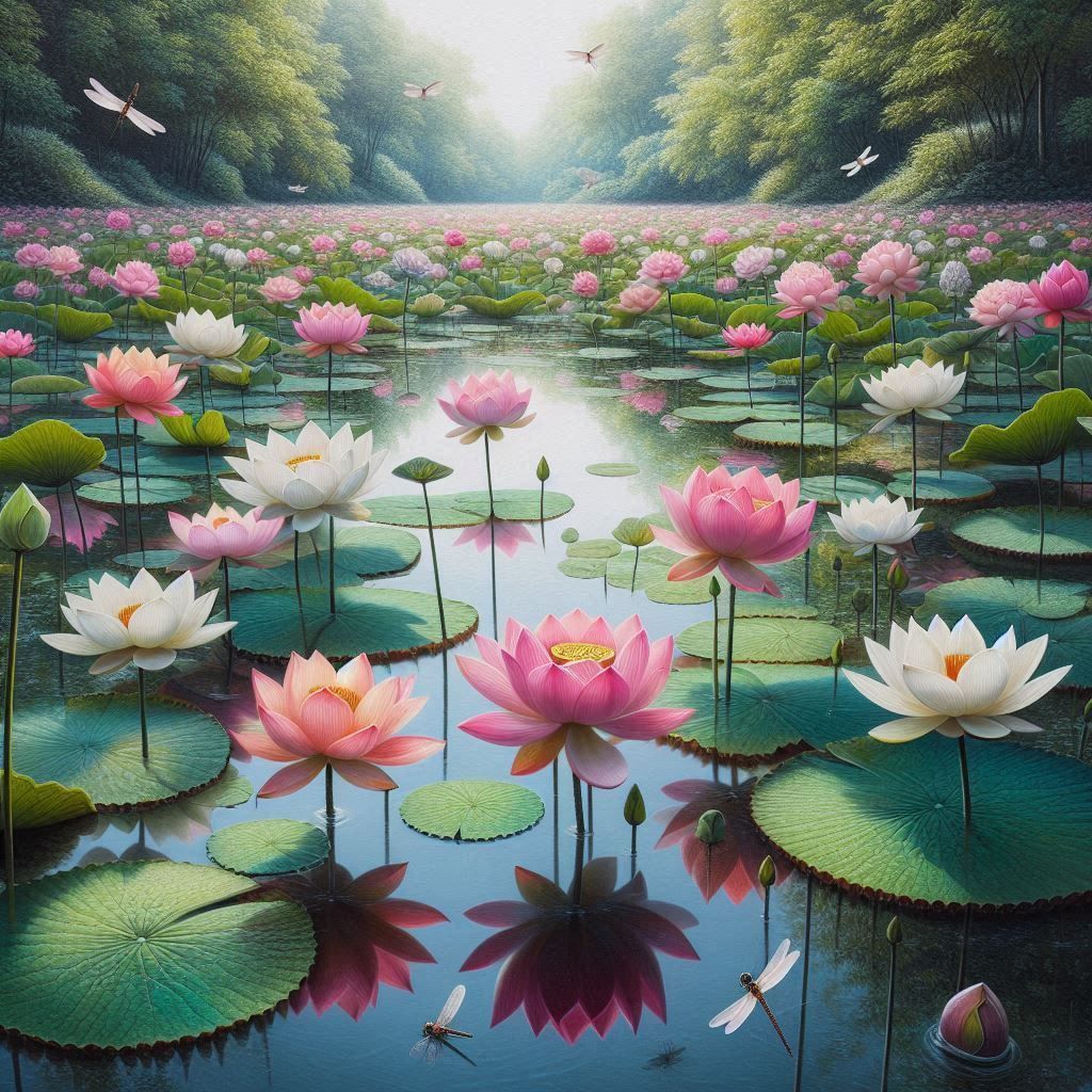 Artwork of Blue Lotus Flower