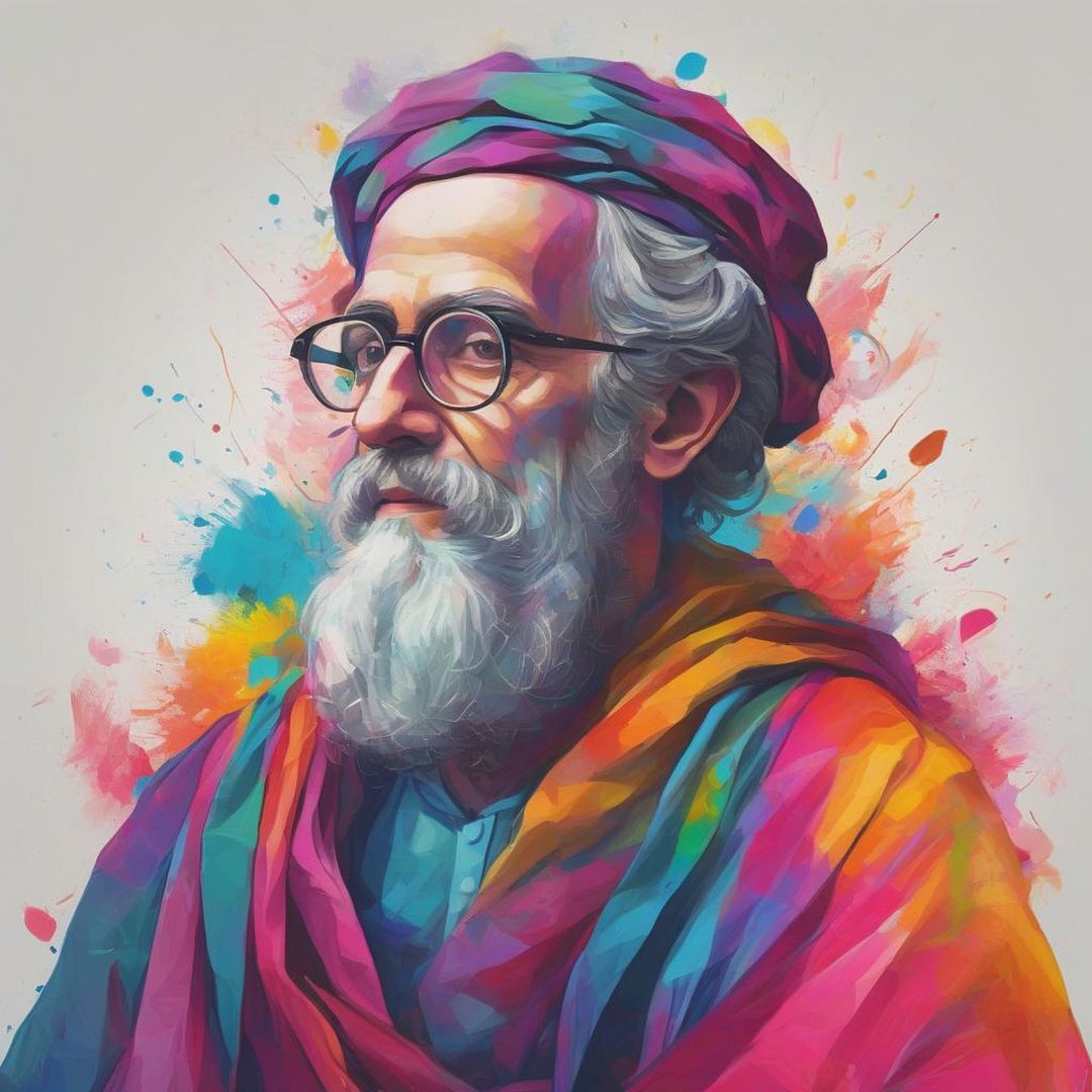 a philosopher surrounded by the brightest colors...!