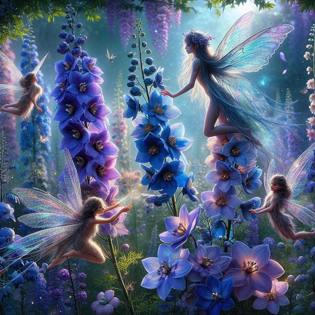 Beautiful flowers and Fairies)