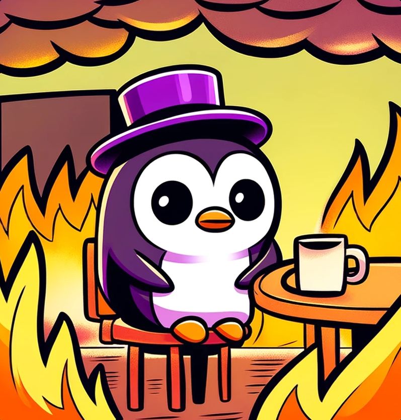 This is Fine - Degen Penguin