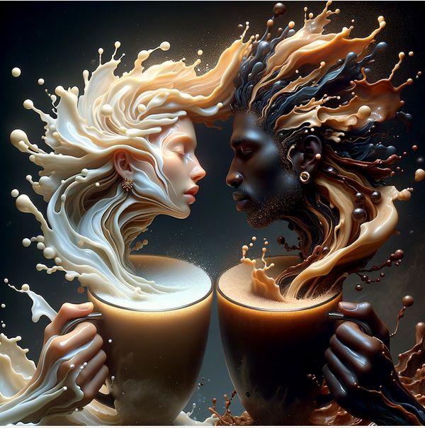 Coffee Cup Romance in Surreal