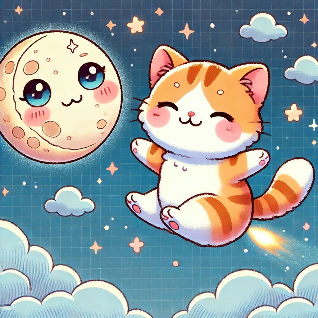 Fly cat to the moon