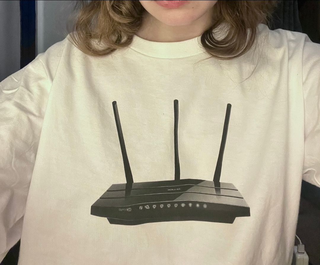 Printed on a shirt