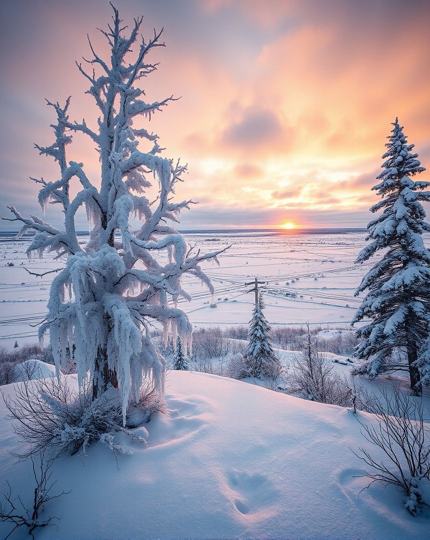 sunrise on north pole