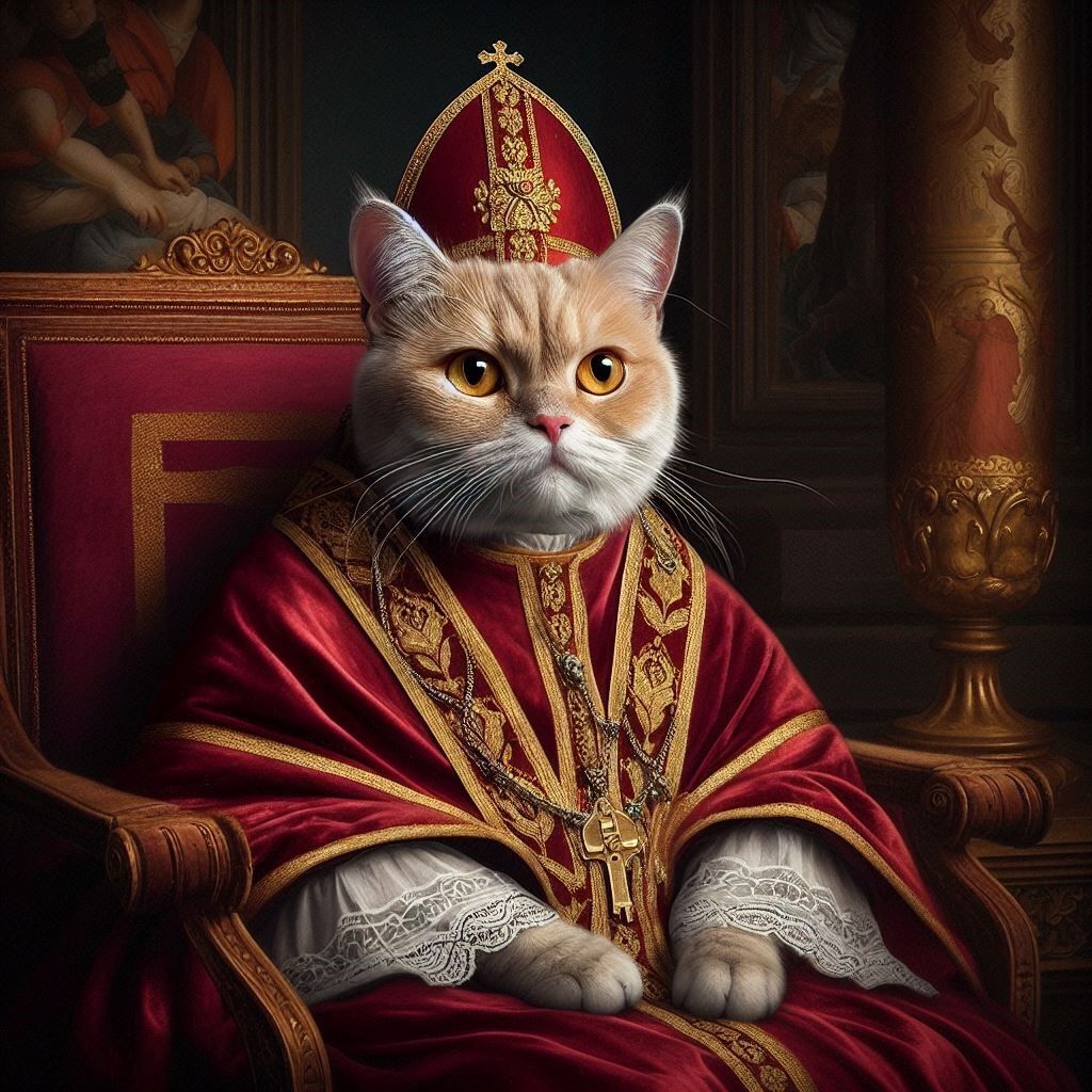 Portrait of Pope Meowcent X by  Mieowgo Velázquez