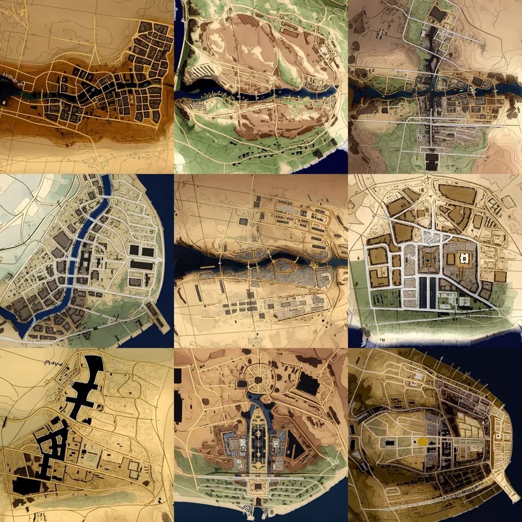 Collection of top-down city maps