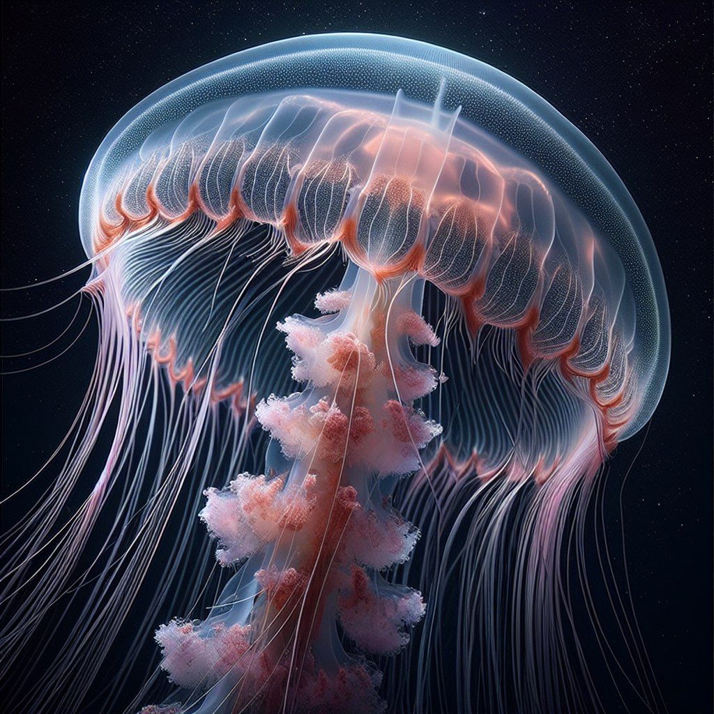 Jelly fish in close-up