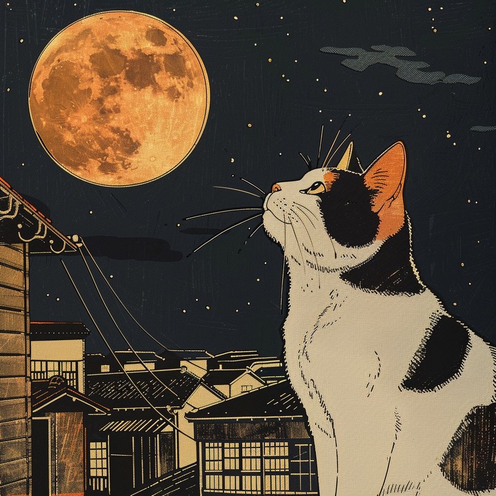 Full moon & Cat 001