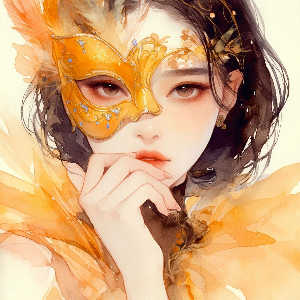 a mask of a cute woman