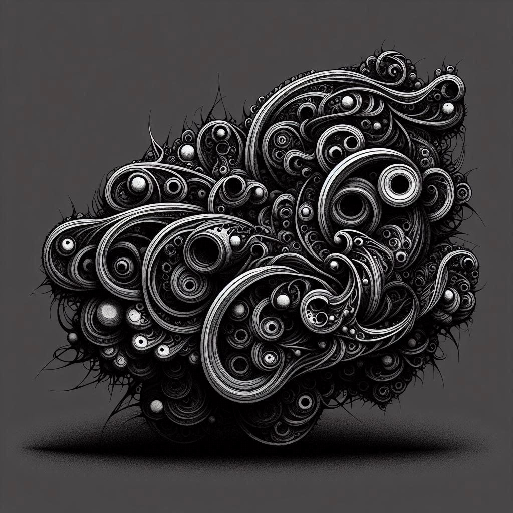 an incomprehensible and strange shape drawn in black (2)