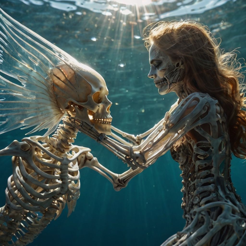 A female mermaid skeleton