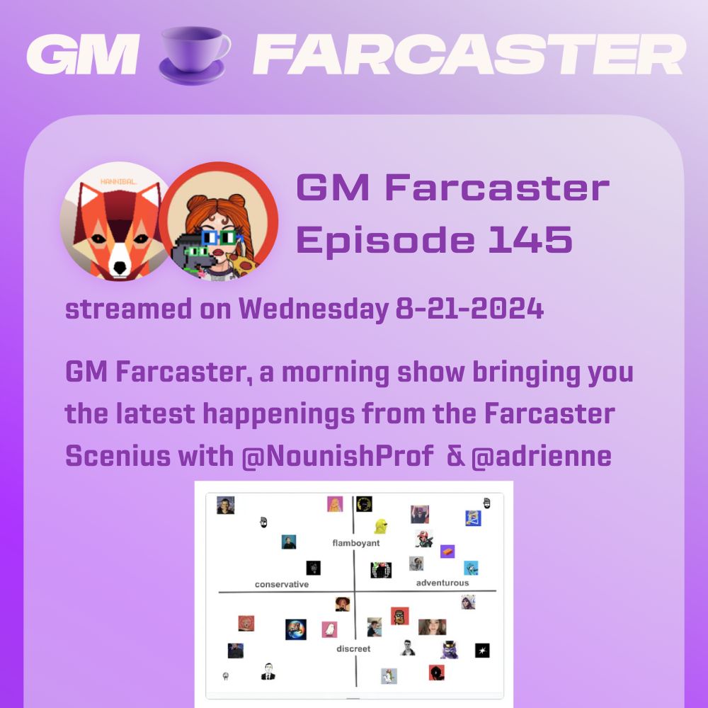 GM Farcaster ep145 Wednesday August 21, 2024