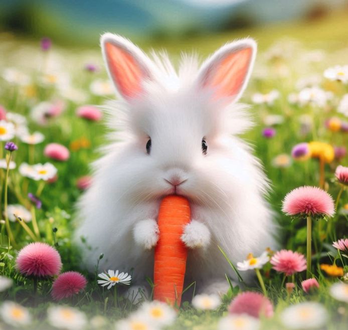 Rabbit and Flowers