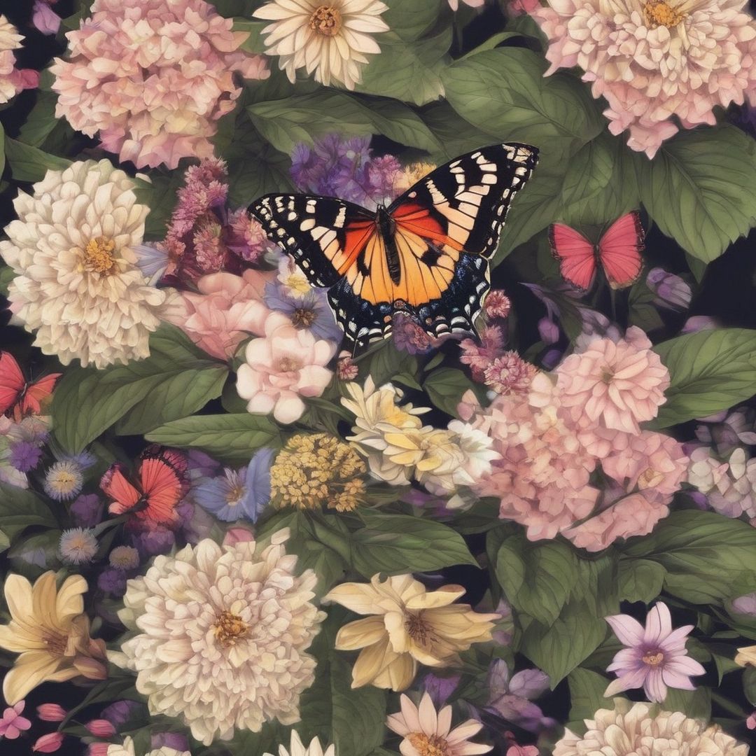 Butterfly in flowers