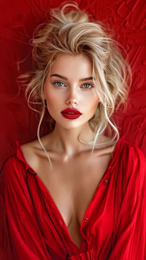 red makeup estetic