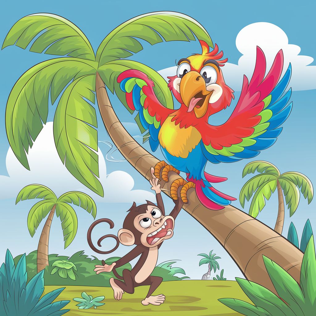 parrot and monkey