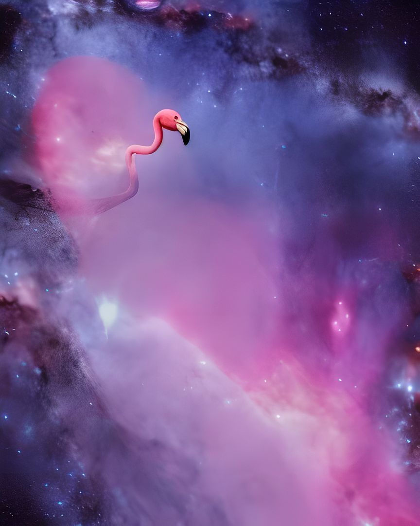 a space flamingo as a spirit animal