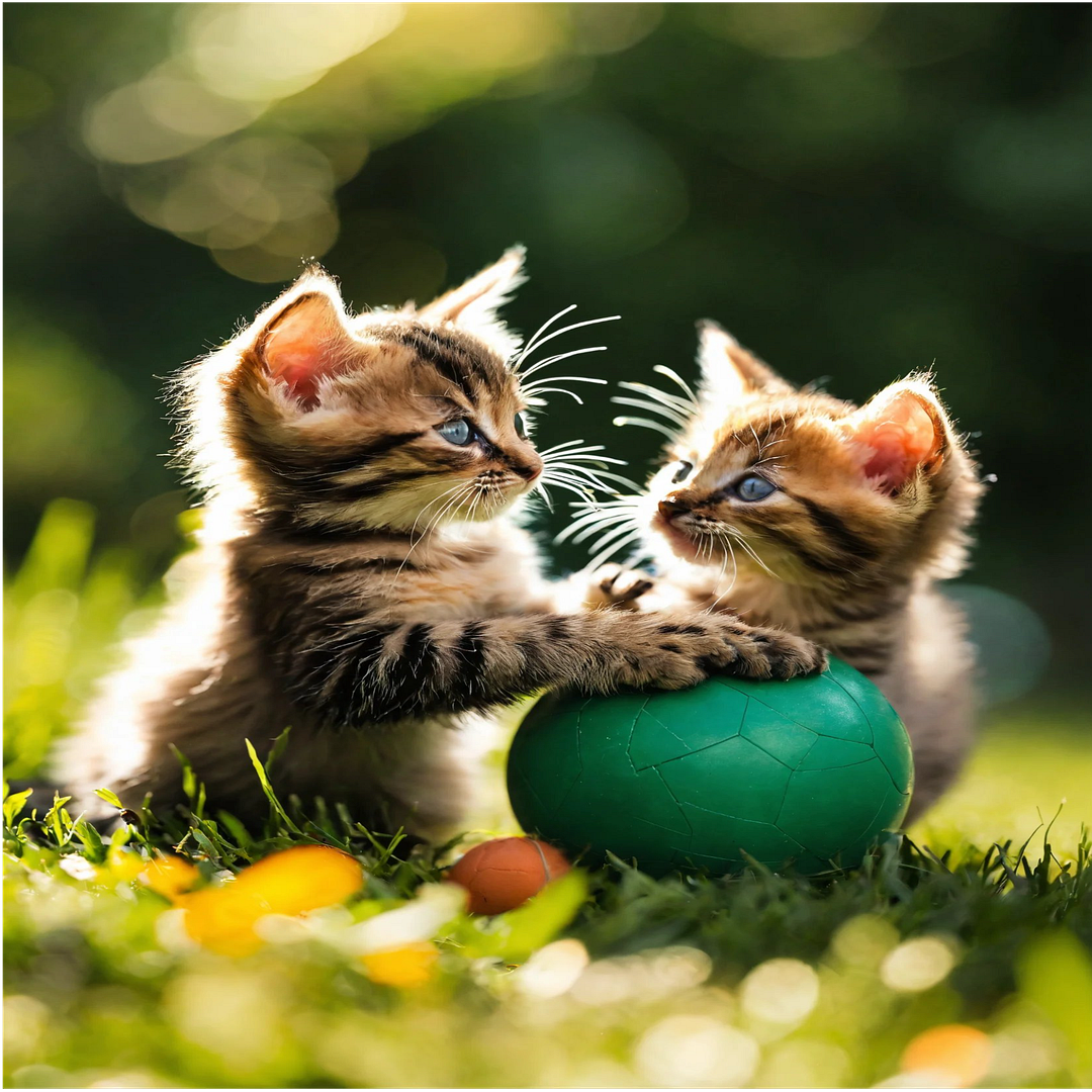 playing two kittens