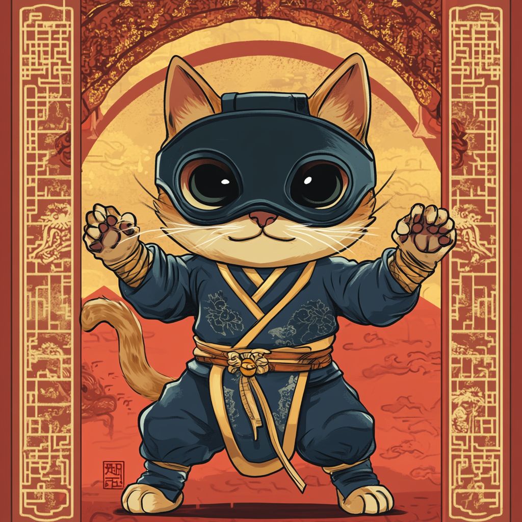 Cute Ninja Mask Cat 3