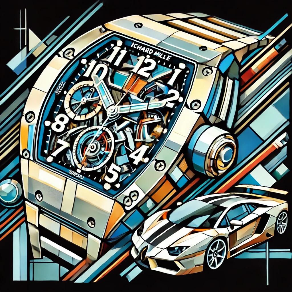 A_cubist-style_painting_of_a_Richard_Mille_watch