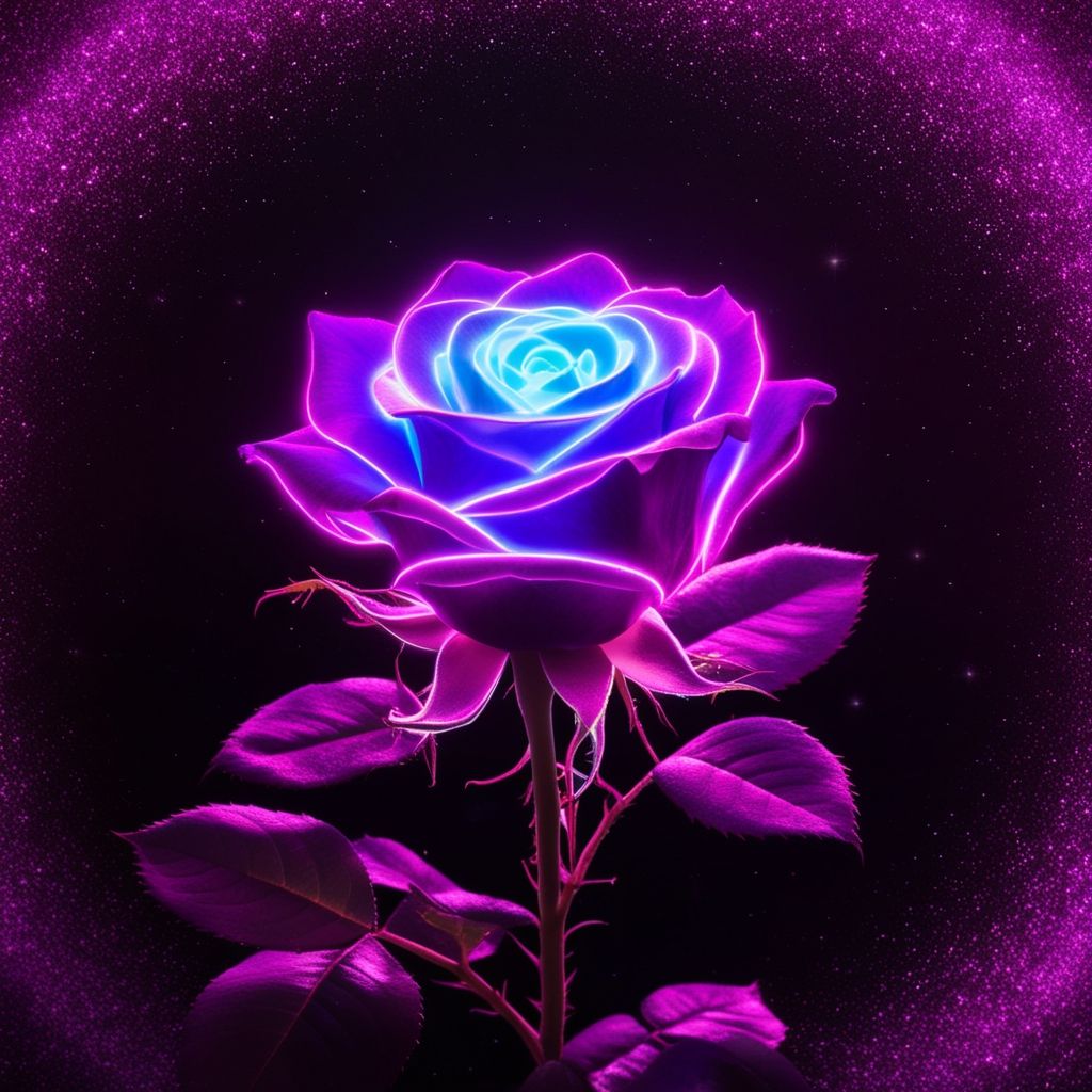 Purple neon roses