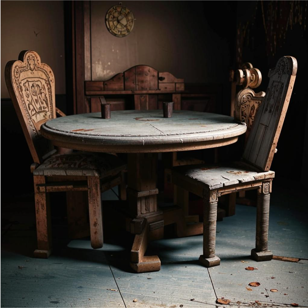 ancient table and chair