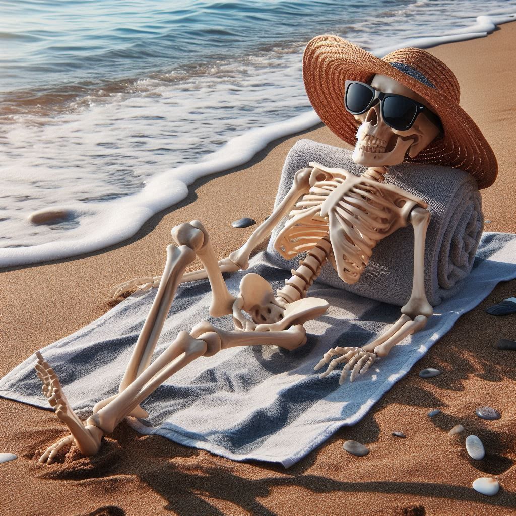 skeleton on summer