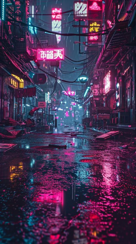 Neon-lit Streets