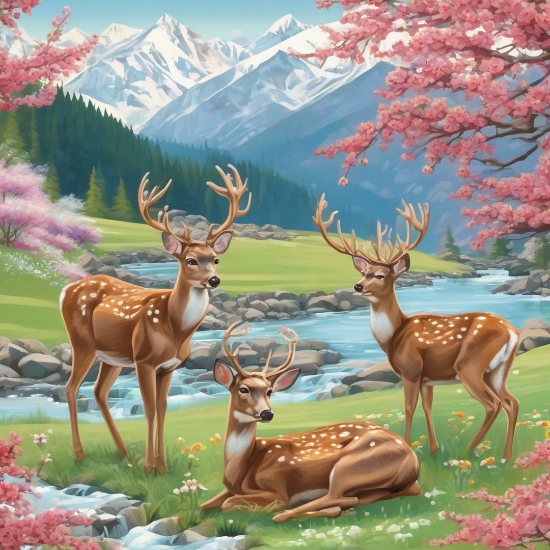 Spring and deer