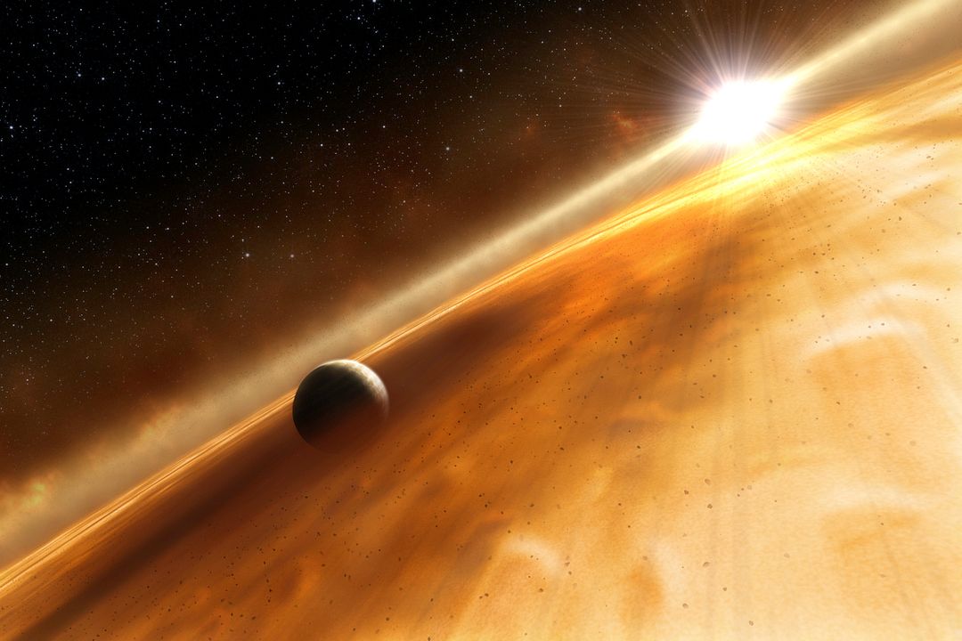 Exoplanet Embedded in Stellar Disk (Illustration)