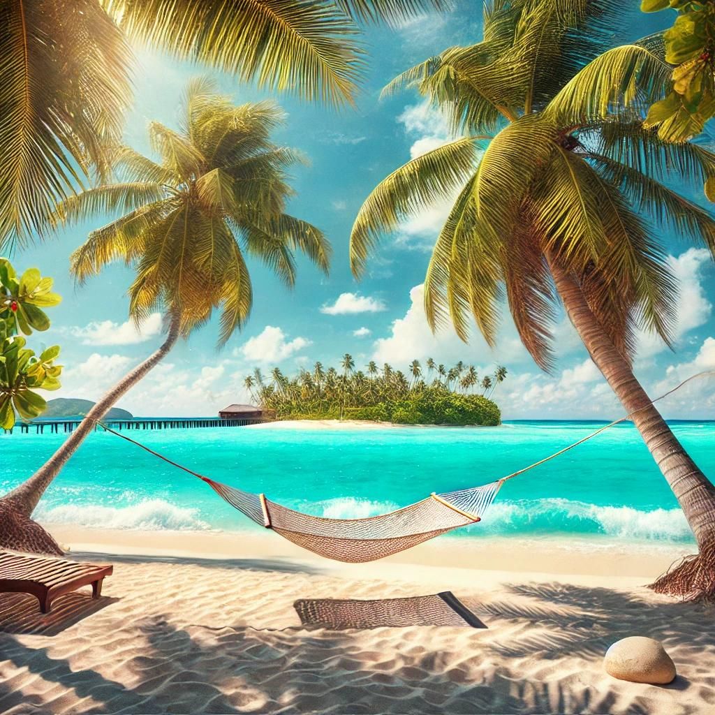 A tropical beach scene