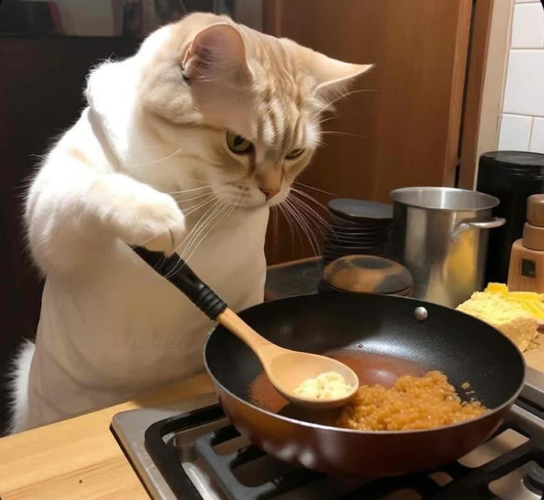 Chef white Cat