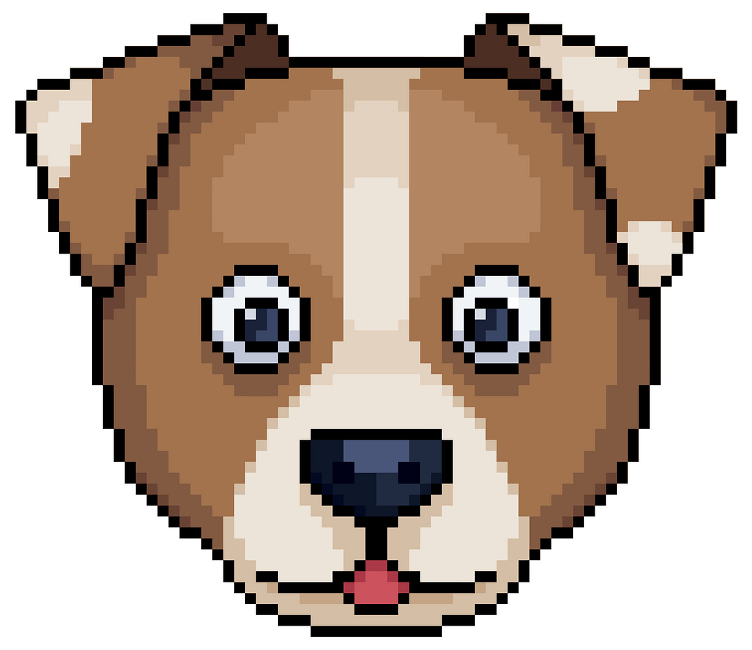 pixel-art-dog-face-icon-for-8bit-game-on-white-background-vector