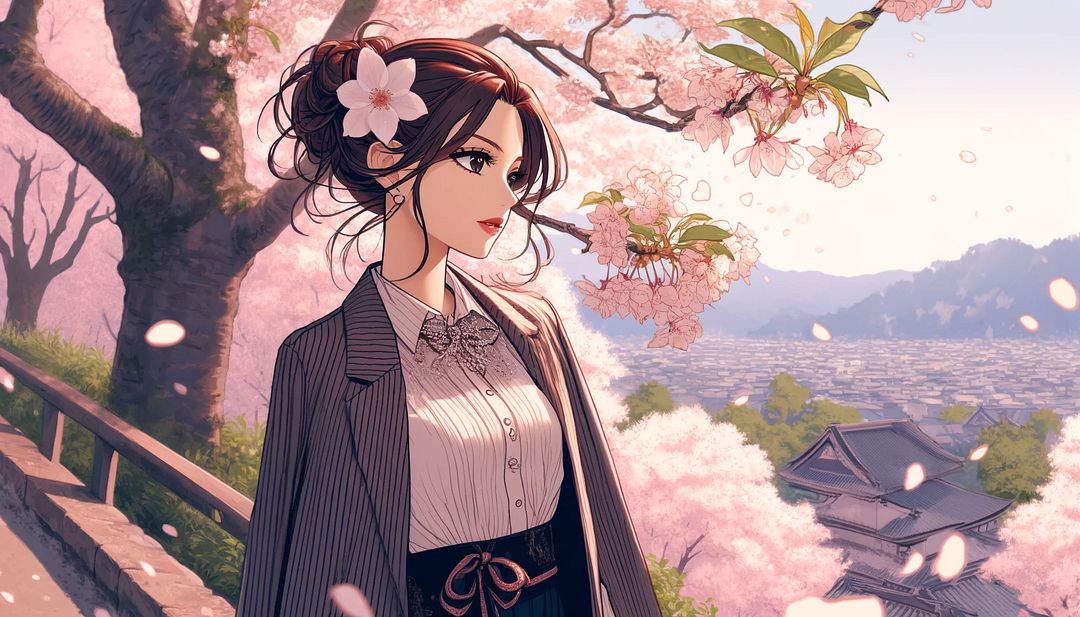 cherry blossom woman