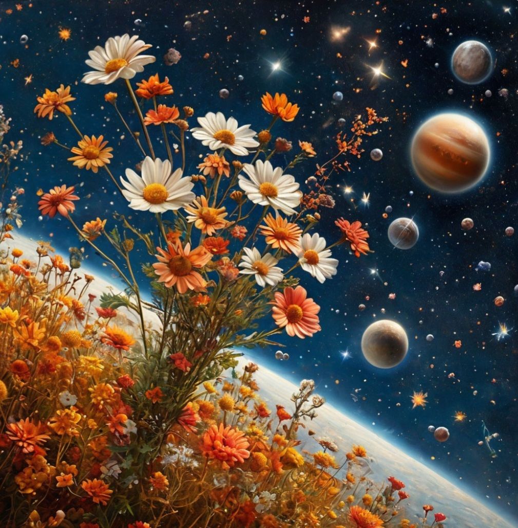 Flowers, they are flowers in space.