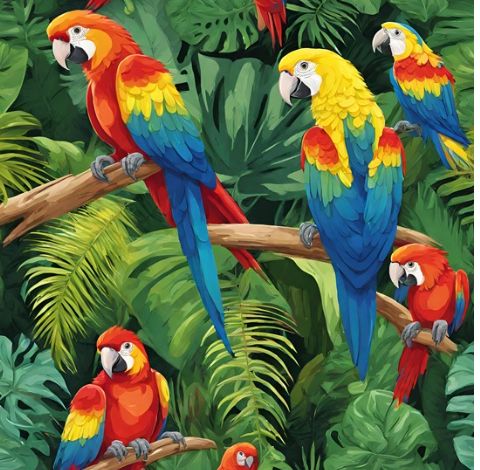 Ara parrot in the rainforest 5