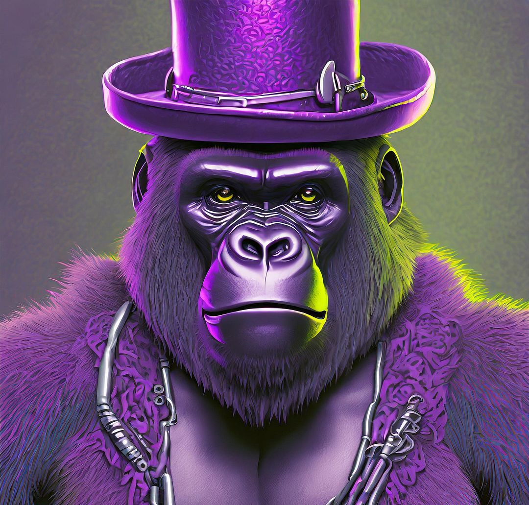 Firefly gorilla,Purple upside down hat 42952