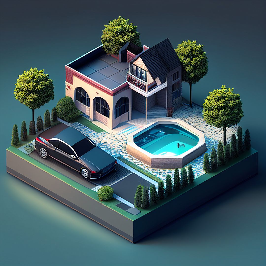 Isometric House and Car