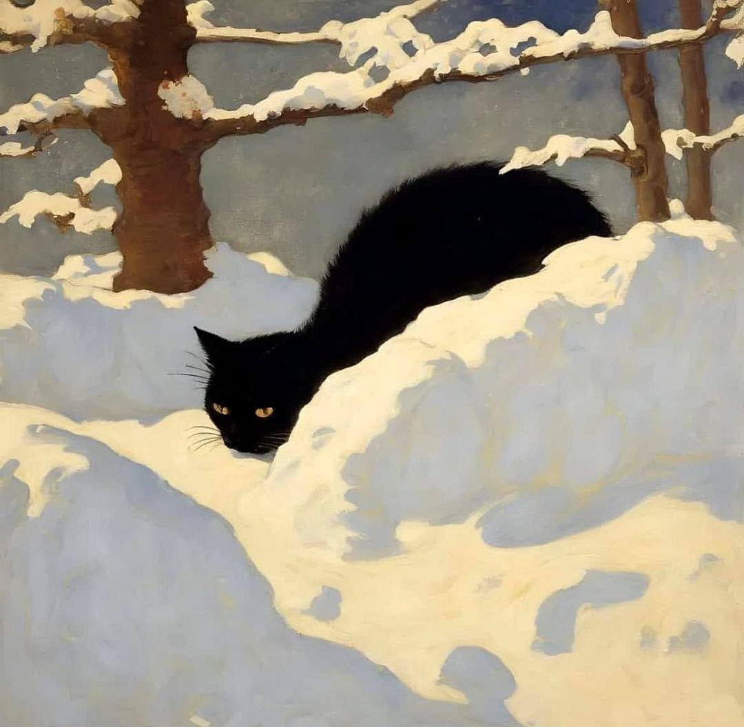 Winter and cat