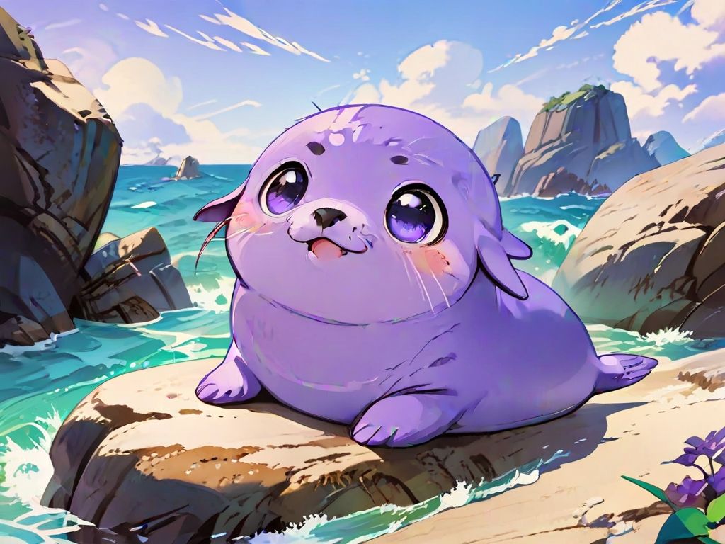 fat purple seal