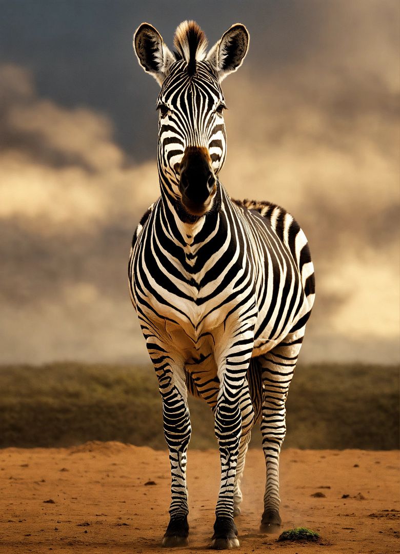 a zebra is depicted